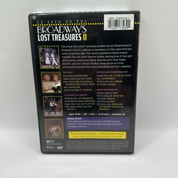 Broadways Lost Treasures II 2004 Lauren Bacall BeBe Neuwirth PBS DVD Musical - Picture 2 of 3